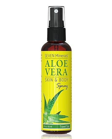 Amazon.com : Travel Size Organic Aloe Vera Spray with 100% Pure Aloe From Freshly Cut Aloe Plant, Not Powder - No Xanthan, So It Absorbs Rapidly With No Sticky Residue (2 fl oz) : Beauty