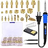 AOPULE 151Pcs Heat-Set Insert Tip Set, 90W LED Soldering Iron Adjustable Temperature 180°C-480°C with Brass Insert Nuts M2 M2