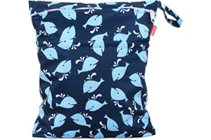 Damero Cloth Diaper Wet Dry Bags, Travel Wet and Dry Bag with Handle for Cloth Diaper, Pumping Parts, Clothes, Swimsuit and M