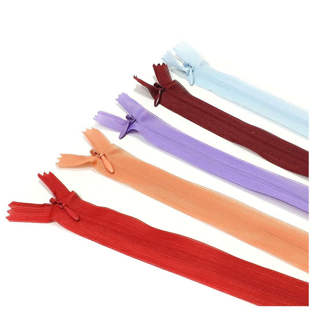Invisible Closed Zipper, 5 Sizes and 20 Colours #3, Thin, Elegant and Discreet Zip for Sewing on Clothes, Dresses, Skirts, Sewing Zipper, (60 cm 25 pcs, Assortment2)