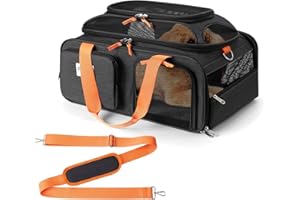 pidipiti 19x13x9 TSA Approved top Expandable pet Carrier for Small Dog Puppy cat up to 10 lbs Weight and 18'' Length, for Southwest Spirit Canada Airlines