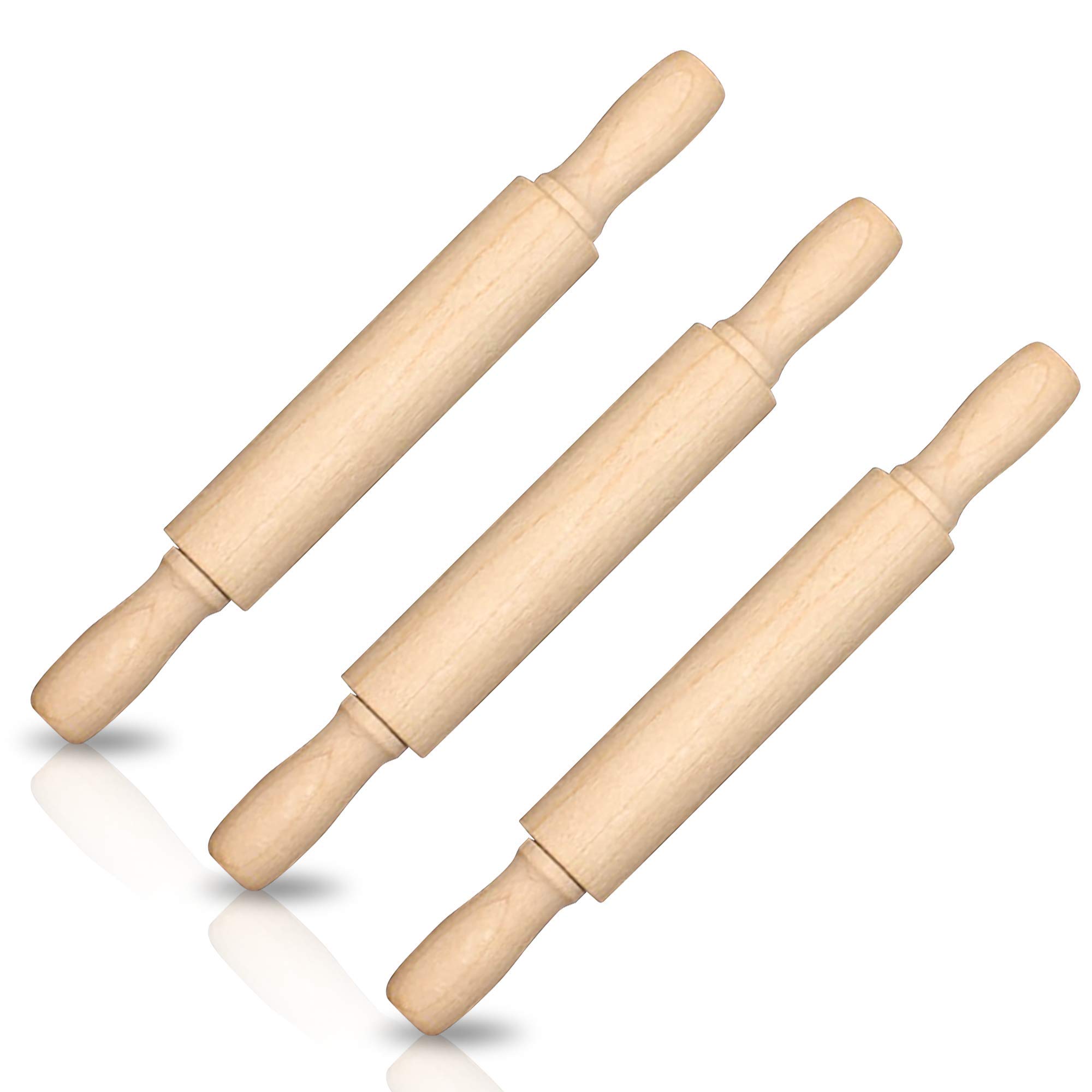 ArtCreativity 7 Inch Mini Rolling Pins for Kids Set of 3 Small