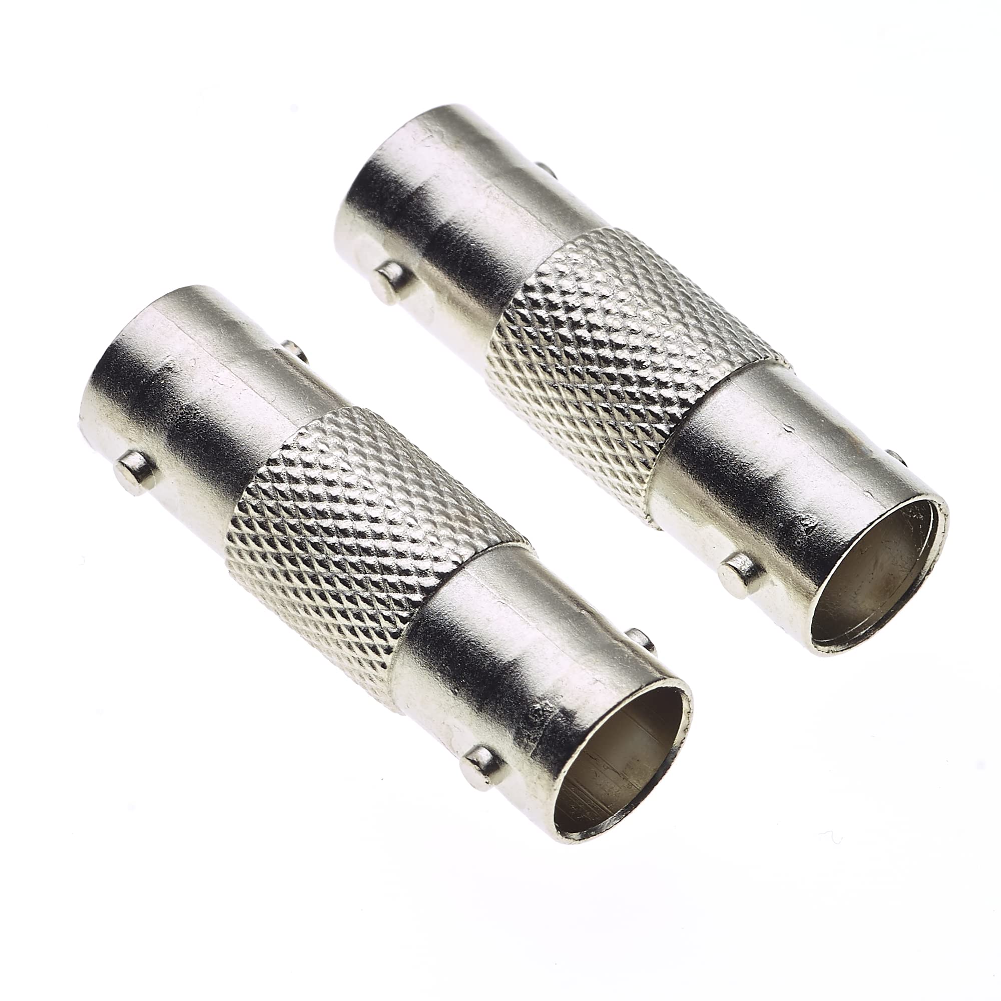 Keple BNC Socket Female To BNC Socket Female Adaptor, 75 Ohm Nickel Plated Zinc Body, Female To Female Connection For CCTV, Pack Of 2