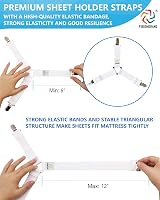 FIBOOMERANG Bed Sheet Clips, 4Pcs Triangle Mattress Corner Straps view 5