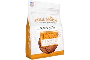 Full Moon Chicken Jerky Healthy All Natural Dog Treats Human Grade Made in USA Grain Free 12 oz