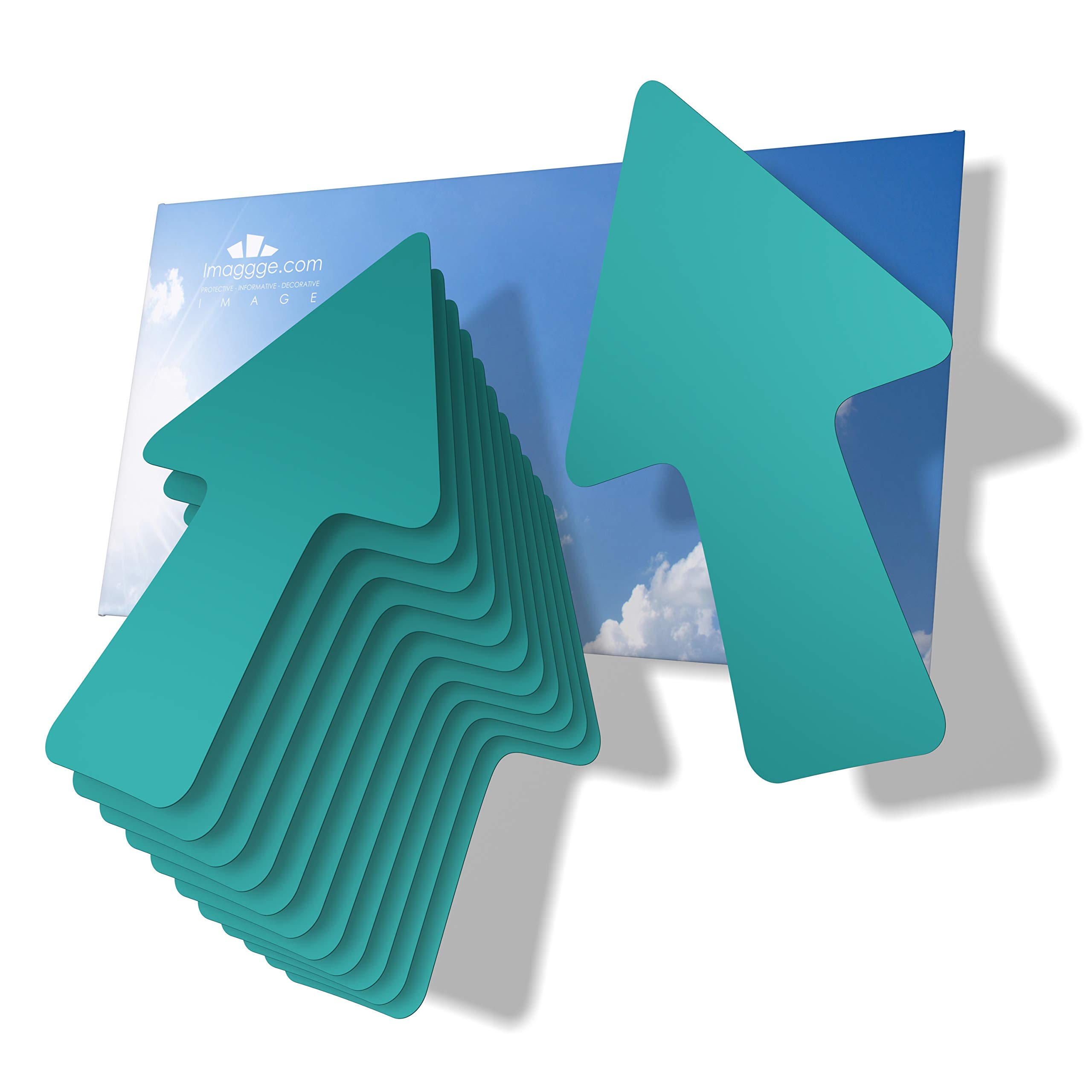 imaggge.com 12 Arrows – Turquoise – Warning and Direction Stickers – Indoor and Outdoor – Directions, Arrow Path, Directions