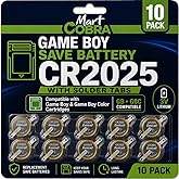 CR2025 3V Lithium Battery Tabbed Gameboy Cartridge Replacement Kit 10-Pack | Gameboy Save Battery Cartridge Repair Solder Tabs Backup Memory Lithium Coin Cell 3V Replacement Save Files Retro Games