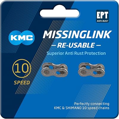 KMC Unisex 10 Speed MissingLink Joining Link Dark Silver 2 Pairs