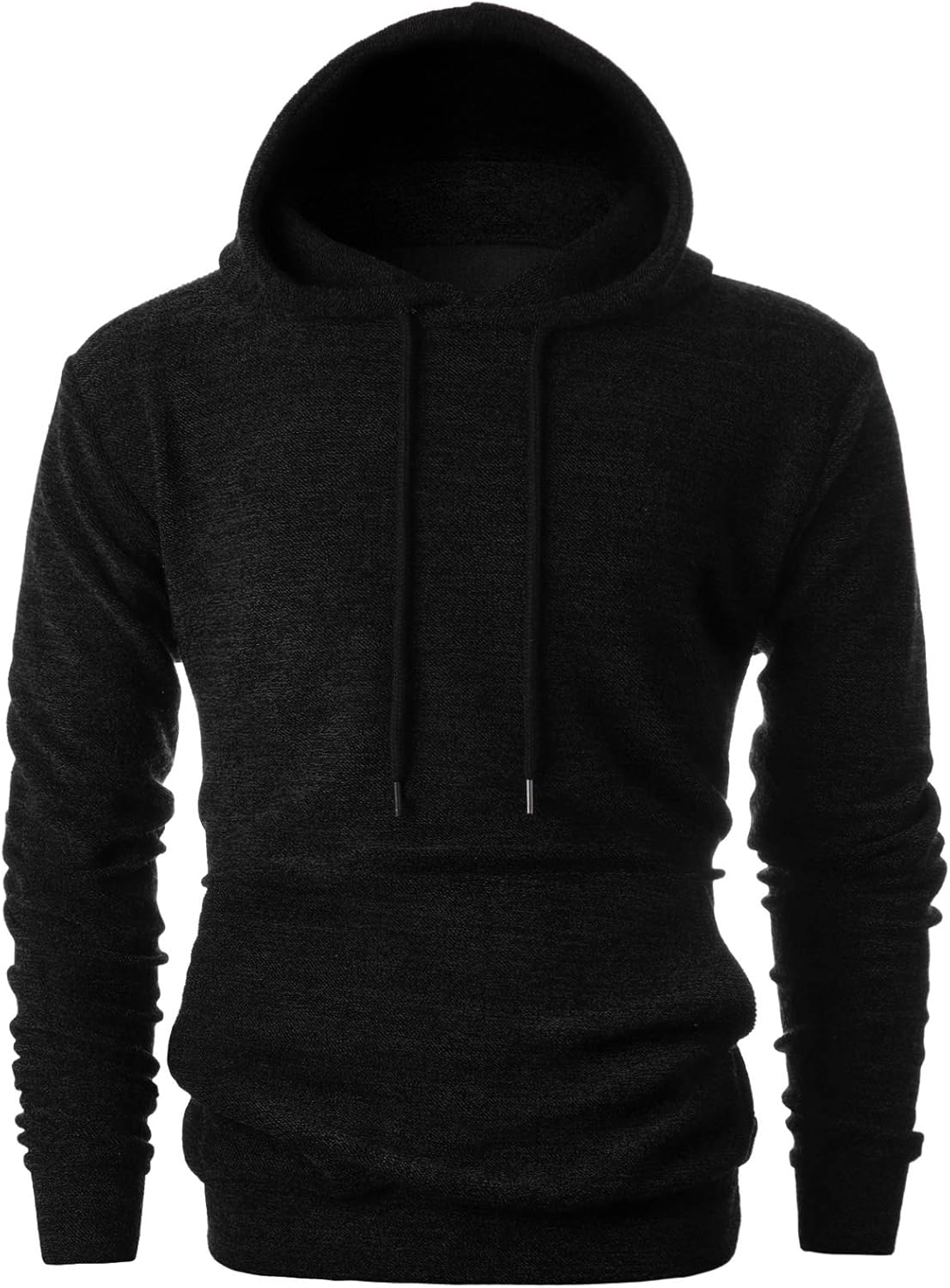 OHOO Mens Slim Fit Long Sleeve Lightweight Pullover Hoodie with Kanga