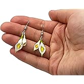 White calla lily earrings romantic flower jewelry
