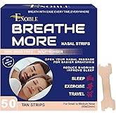 Breathe More Extra Strength Clear Nasal Strips for Snoring Relief & Easy Breathing | 50 Ct |Standard Fit | Latex-Free, Drug-Free | Strong Adhesion | Sensitive Skin | Cold & Allergy Congestion Relief