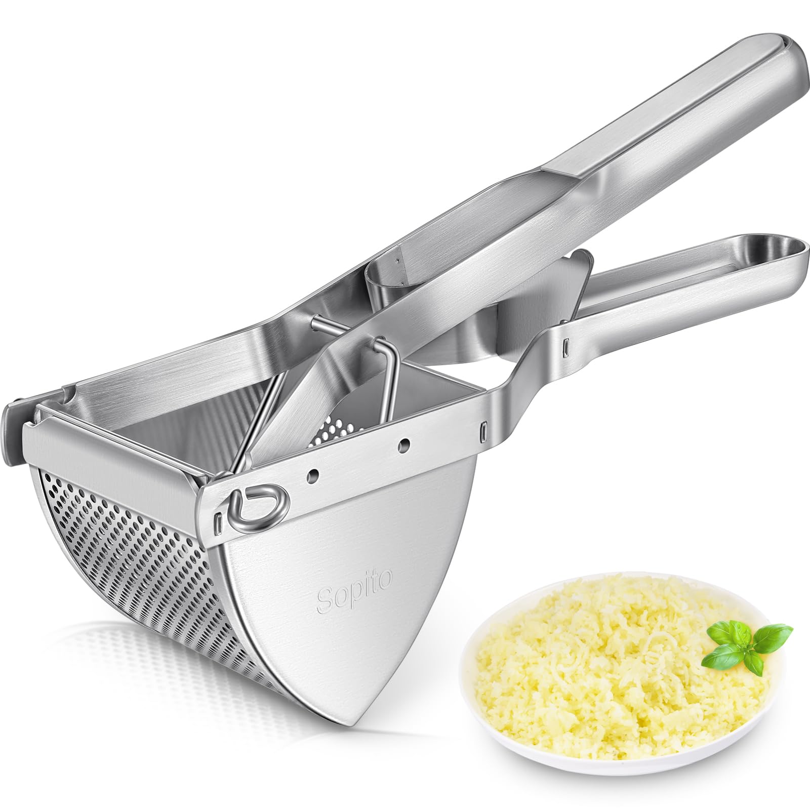 Potato Ricer, Sopito Stainless Steel Potato Ricer Multifunctional Vegetable Masher for Smooth Fluffy Mashed Potatoes