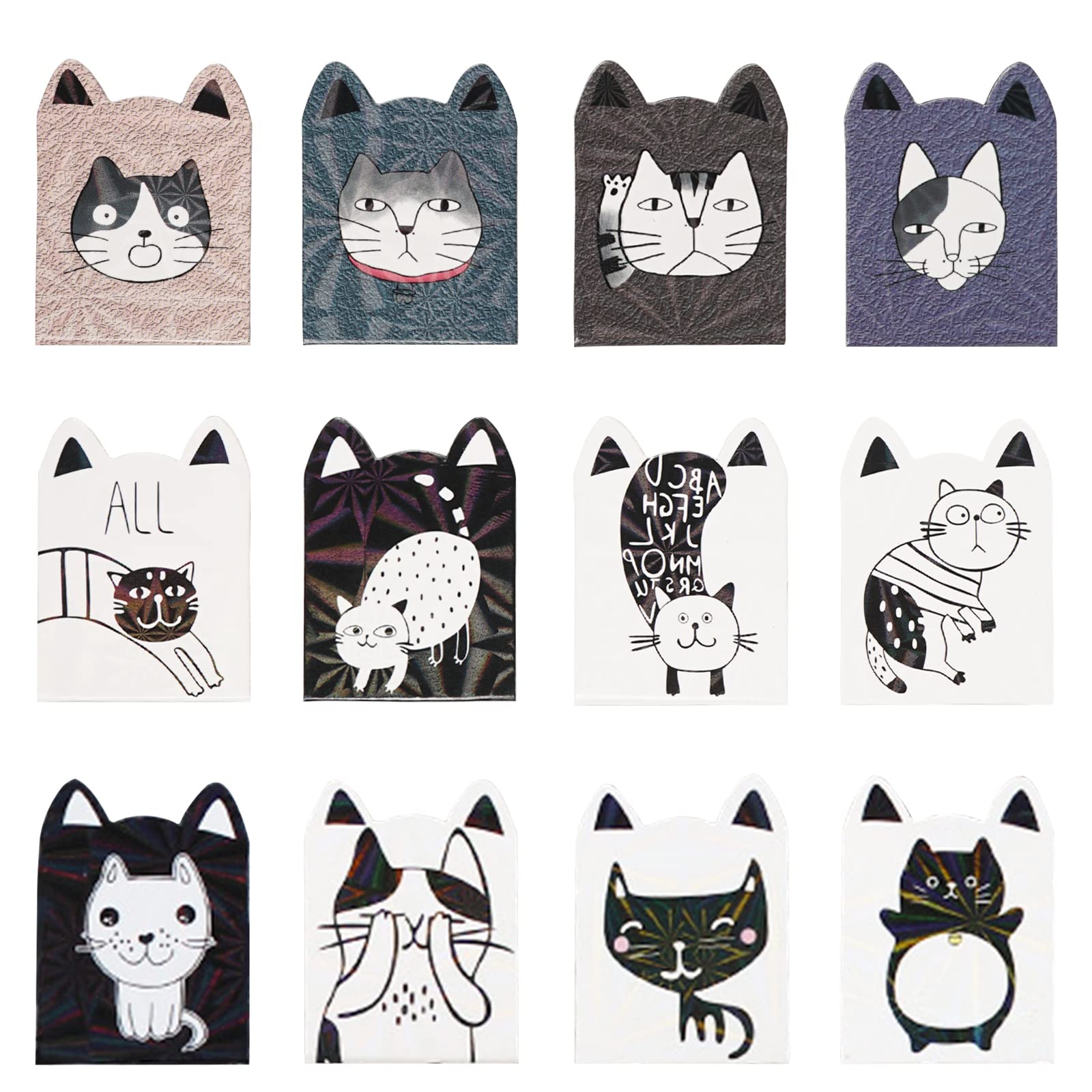 Magnetic Bookmarks 12Pcs Cute Cats Page Markers Clips for Kids Woman Teacher Students Reading Planner Books School Office Stationery,Random Cat Picture