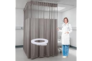 YUIDIRTU Privacy Curtains Room Divider, Ceiling Mounted Track Sets, Medical Privacy Screen with Mesh Top, Medical Blackout Curtain Flexible Tracks, for Hospital, Medical Clinic, School (16.4W×8.8L ft)