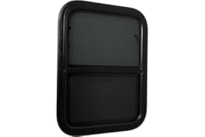 LANDCAMP RV Window, Tiny House Vertical Slider W/Screen & Interior Camper Window Clamp Ring Included, Teardrop Replacement Trailer Window (Vertical Slider, 18" x 24")