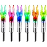 FEEGO 6PCS Lighted Nocks for Arrows with ON/Off Switch, Universal Fit for .204 .233 .244 .246 Inch Bolts, X/H/S/GT Bushings, LED Light Up Nocks for Compound Bow Hunting &amp; Archery