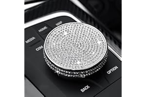 MICROCK Bling Accessories for BMW 1 2 3 5 7 Series X1 X3 X5 X6 Media iDrive Control knob Cover Rhinestone Crystal, Large-1