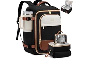 LOVEVOOK 40L Travel Backpack Carry on Flight Approved,Personal Item Bag with 3 Packing Cubes, Travel Backpack Bag for Women Fits 17" Laptop, Water-resistant Carry On Backpack for Airplanes