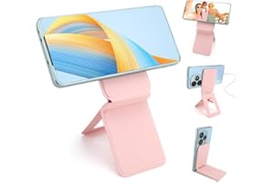 Gugxiom Phone Stand, Foldable Magnetic Phone Tripod, Angle Adjustment & Strong Magnets PU Leather Phone Stand, Compatible wit