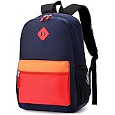 Toddler Backpack, Preschool Backpack for Kids Boys and Girls Kindergarten Preschool Bookbag with Chest Buckle 3-6 Years (Navy Red, Medium-15inch)