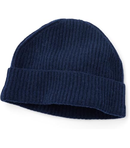 Villand 100% Cashmere Ribbed Cuffed Hat for Men, Ultra-Soft  display picture 2