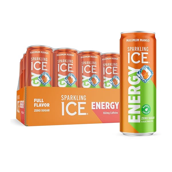 SPARKLING ICE ENERGY MAXIMUM MANGO 12PK. ENERGY DRINKS...