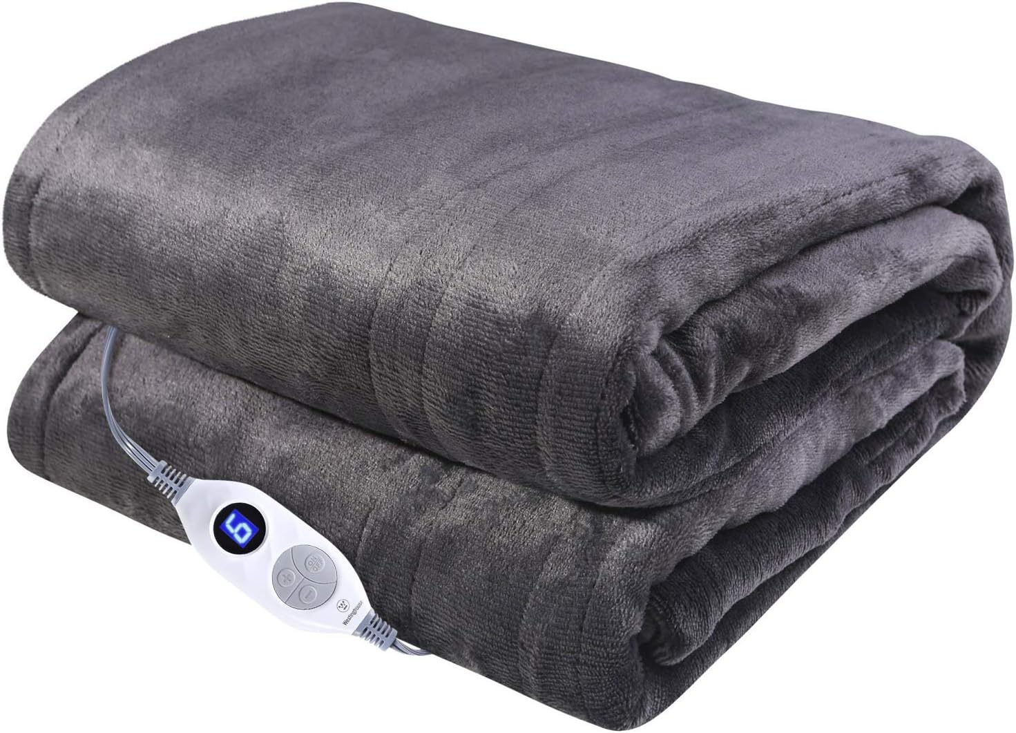 Westinghouse Electric Blanket Heated Throw Soft Silky Microplush Flannel Heating Blanket 50"x60", 6 Heat Settings & 4 Hours Auto Off, Machine Washable, Charcoal Grey 50x60in: Kitchen & Dining