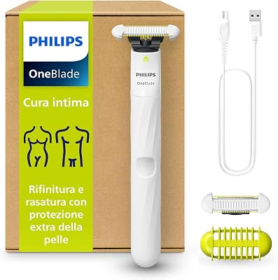 OneBlade Intimate, cura intima, rifinitura e rasatura con protezione extra della pelle, Rasatura precisa e confortevole - senza radere completamente a zero, modello QP1924/30