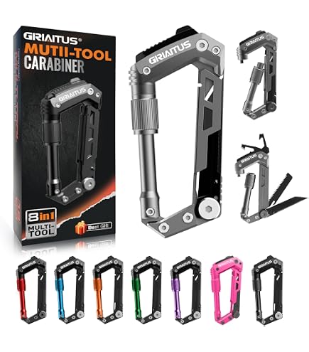 Yebongda Heavy Duty Carabiner Keychain With 4 Key Rings & Hidden Bottle Opener – Zinc Alloy Clip For Men & Women