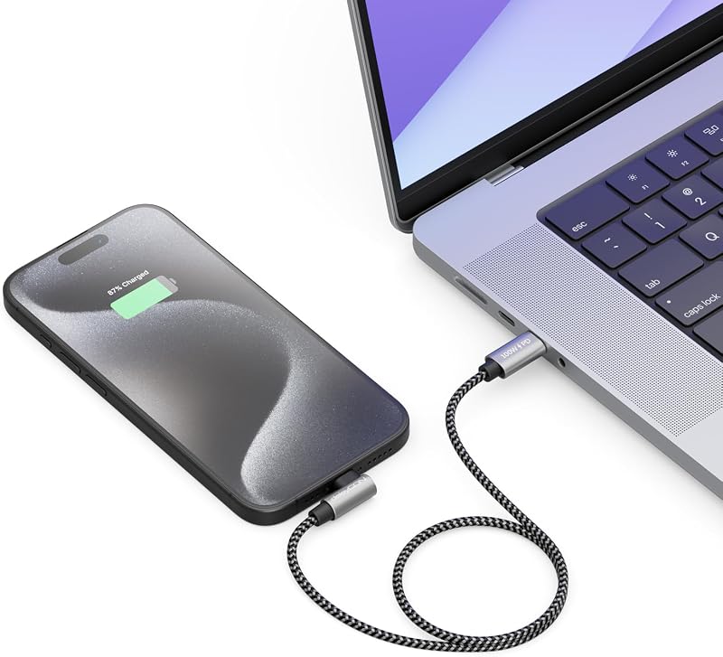 0,30m USB-C Kabel 100W 90° gewinkelt USB-C auf USB-C