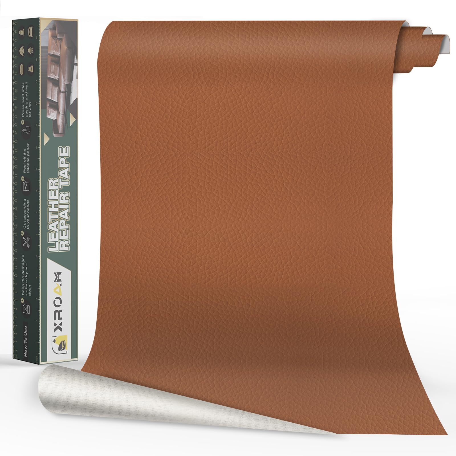 Photo 1 of Leather Repair Tape, 16x40 inch Leather Patches for Furniture, Self Adhesive Leather Repair Patch for Sofas, Couches, Leather Covers, Seats, Chairs, Vinyl Repair Tape Light Brown