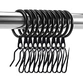 Plzoslly 50-Pack Metal Curtain Rings With Pin Hooks – 1.18 Inch Inner Diameter, Black Stainless Steel For Drapery - View #9