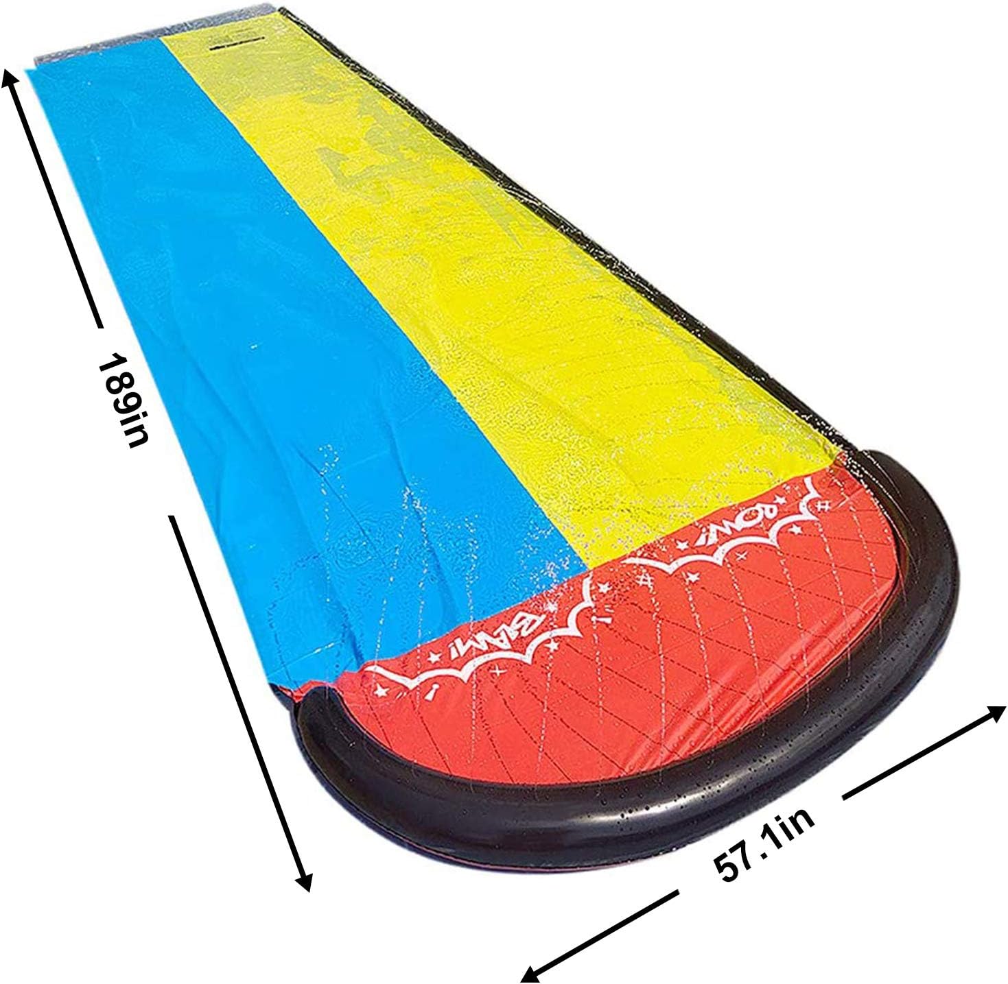 Lawn Water Slides for Kids Adults - Garden Backyard Giant Racing Lanes and Splash Pool, Outdoor 15.7FT Water Slides with Crash Pad Outdoor Water Toys: Kitchen & Dining
