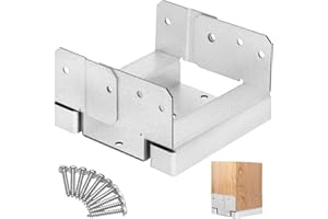 LONSGE 1 PCS 6x6 Post Base for Concrete, Adjustable Aluminum-zinc Plated Steel Deck Post Anchor Base for 5.5x5.5" Wood, Post Base Holder with 1" Standoff for Deck Gazebo Pergola Porch（Includes Screws)