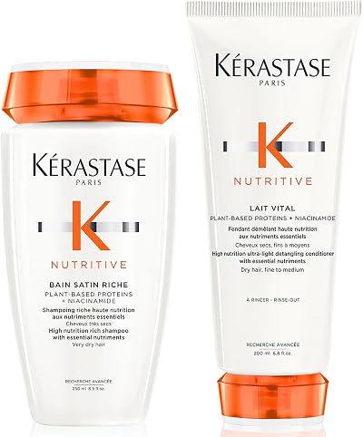 Kerastase Nutritive Bain Satin Riche 250ml & Lait Vital 200ml Set