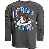 Blue 84 NBA Unisex-Adult NBA Officially Licensed Long Sleeve T-Shirt Ringspun Slam Mascot Black