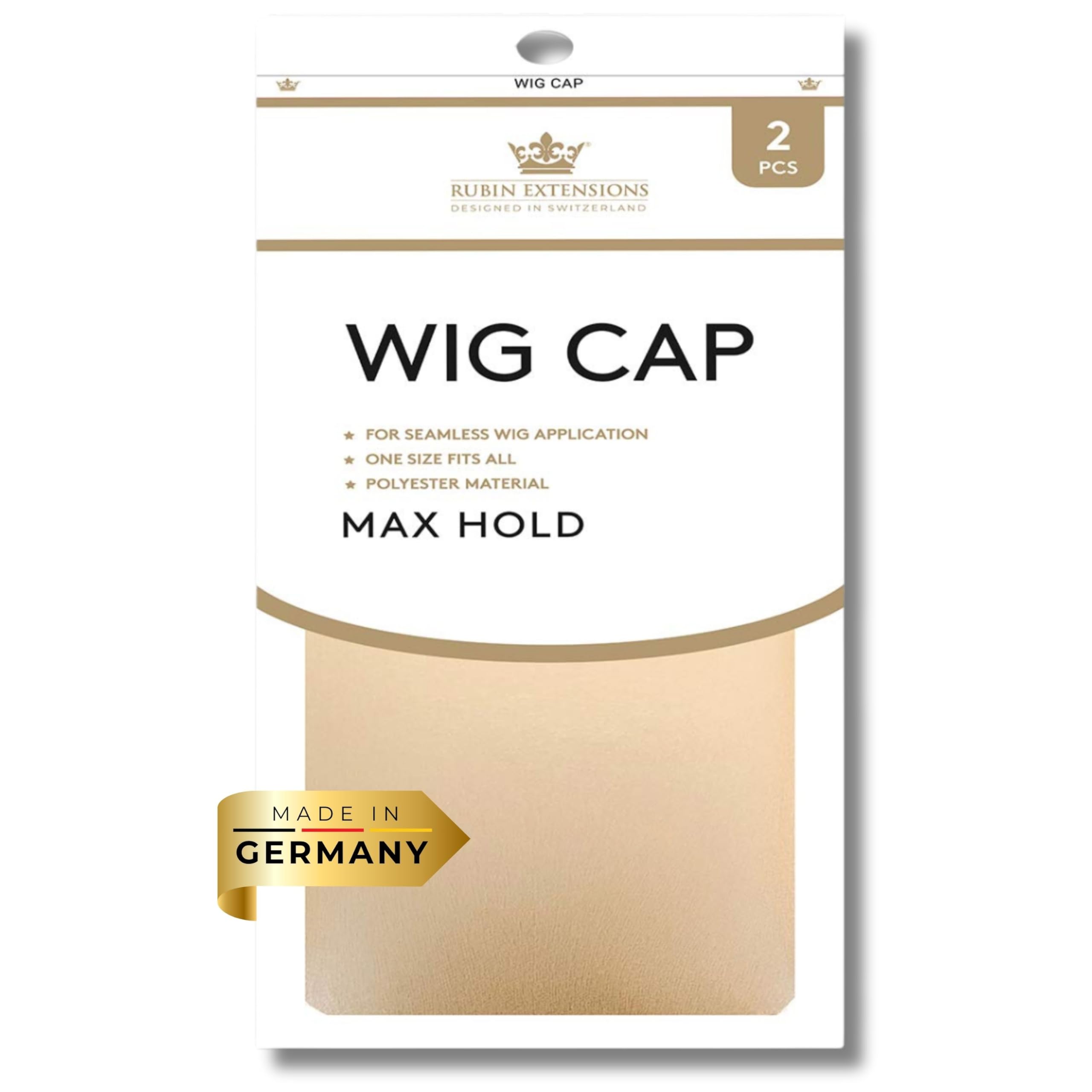 2 pc wig cap nylon, wig cap by Rubin Extensions, wig cap set, Breathable stretch elastic wig cap (Brown)