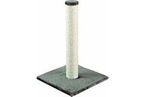 TRIXIE Parla Cat Scratching Post 24.25 Inch - Cat Scratcher with Soft Fabric Covering Base and Durable Sisal Rope - in Gray