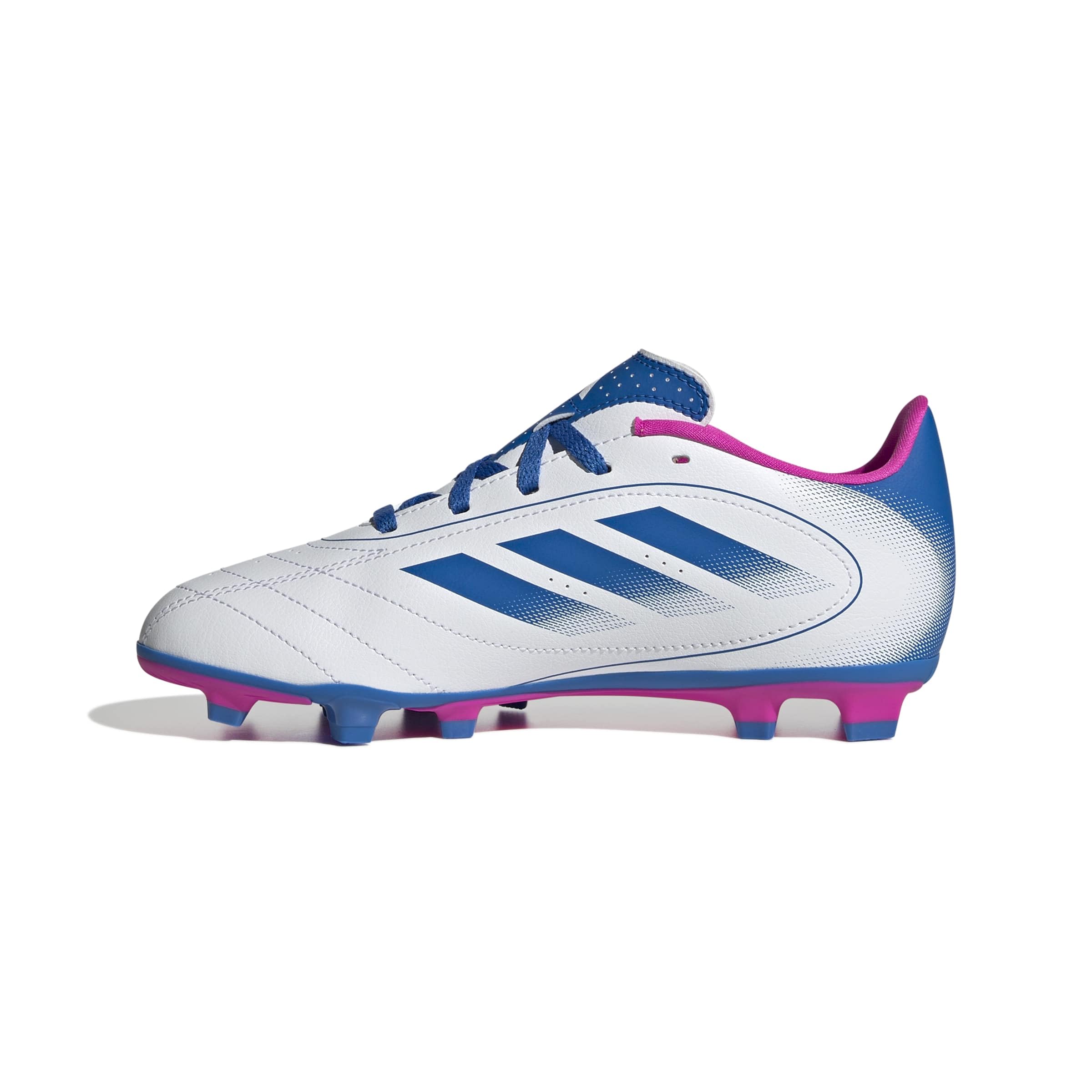 adidas Unisex-Kids Goletto IX Firm Ground/Multi Ground Soccer, White/Bright Royal/Team Shock Pink, 10.5 Image