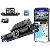 AZDOME M660 360° 4 Channel Dash Cam, Built-in 128GB eMMC, 2K+1080P*3 Dashcam Front and Rear Inside Left Right, Voice Control,