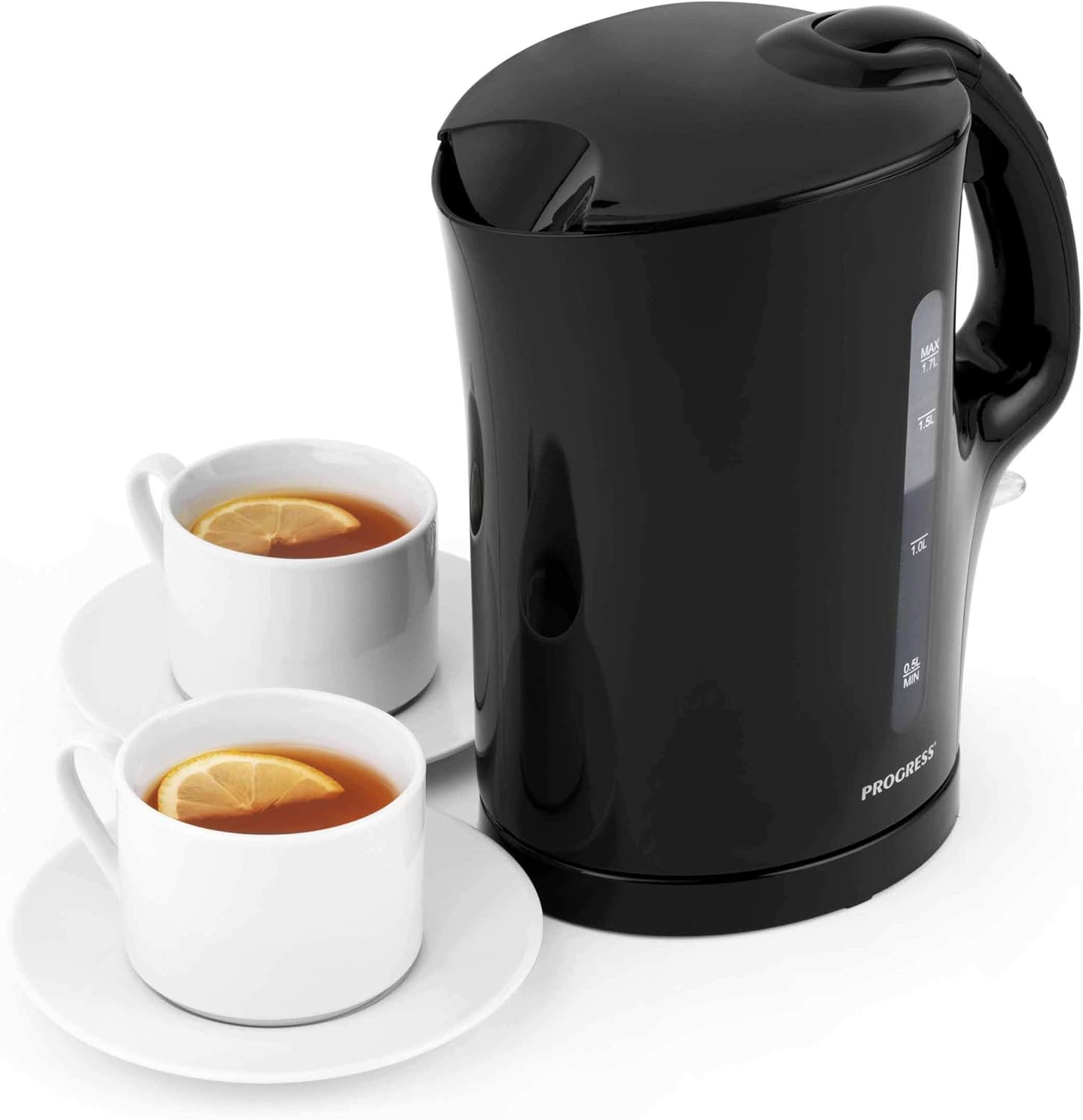 PROGRESS EK3437BLKP 1.7 L Plastic Kettle with Soft Grip Handle, 2200 W