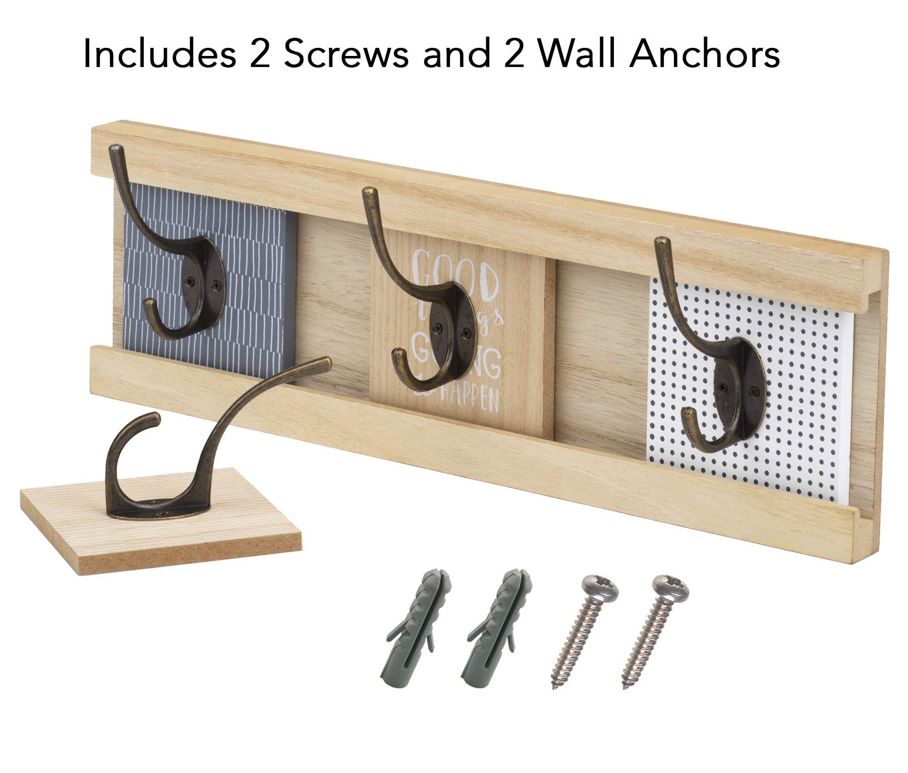 10 STREET HOME Wall Mount Coat Rack with 4 Adjustable Coat Hooks, for