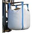 2 Pack FIBC Bulk Bag, 1.5 Ton Bag, 35"L x 35"W x 43"H, 3300lbs SWL, Duffle Top Flat Bottom, Heavy Duty Bulk Bags for Industry Agriculture