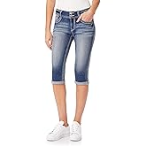 WallFlower Womens Luscious Curvy 17" Capri Mid-Rise Insta Stretch Juniors (Standard and Plus)