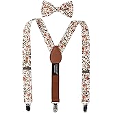 Spring Notion Boys' Cotton Floral Suspenders and Bow Tie For Kids Toddlers Infants