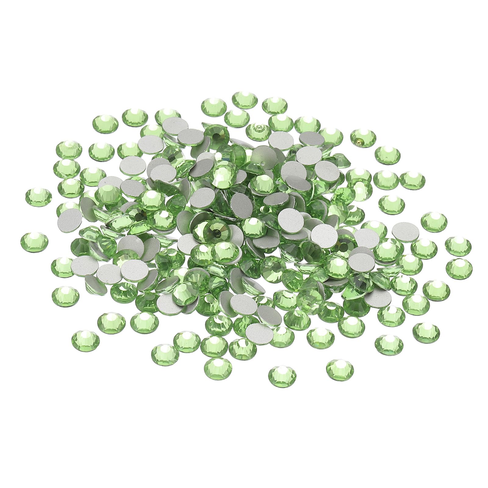PATIKIL SS30/288Pcs Glass Diamante Rhinestone, Crystal Glass Flat Back Rhinestones Round Crystal Man Made Gems Diamond Decor for Nail Art Craft Clothes DIY Makeup, Light Green