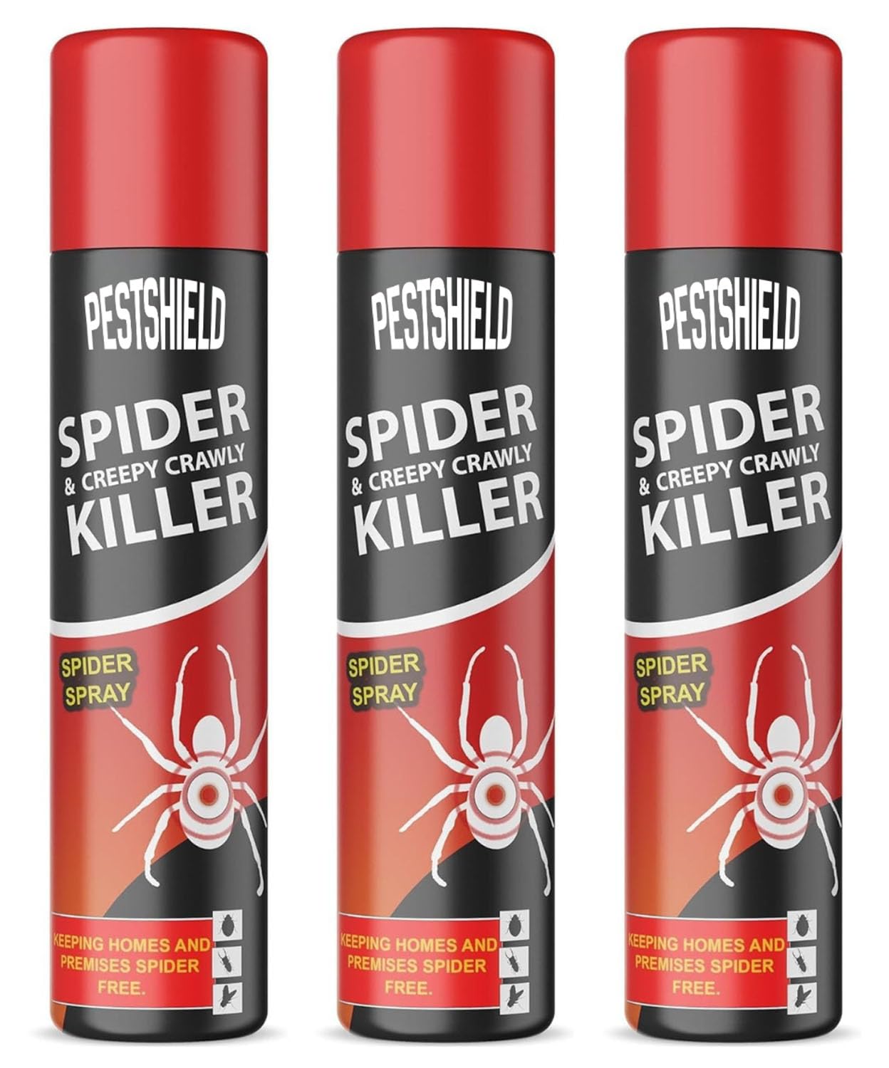 Pestshield 3 x Spider & Creepy Crawly Insect Killer Spider Spray No More Spiders 200ml New