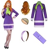 LILLIWEEN Classic Movie Velma Costume Daphne Costume Dress Halloween Coaplay for Women
