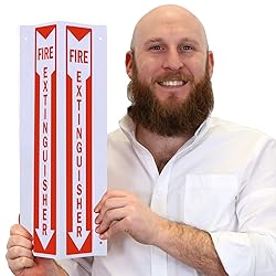 SmartSign "Fire Extinguisher" Two-Sided V-Shaped