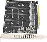 Fdit Quad M.2 NVME SSD PCI-E 4.0 X16 Adapter 4x32Gbps Raid Card LED PH44 view 9